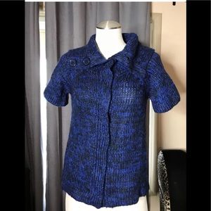 SWEATER PROJECT Button Up Short Sleeve Collard Sweater S